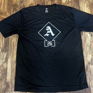 Black Athletic Men's T-Shirt with Graphic Design